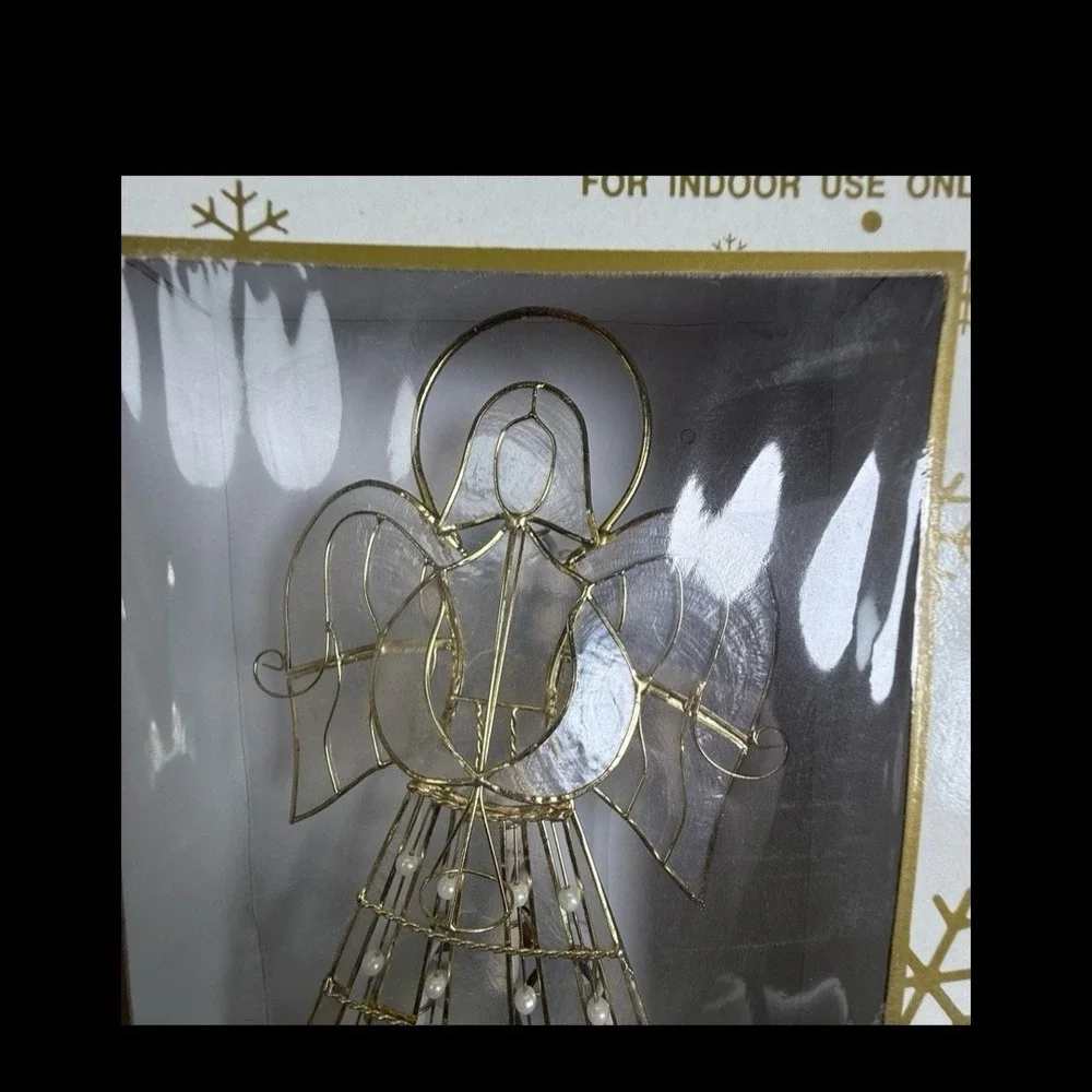 Kurt S. Adler Lighted Capiz‎ Angel Tree Topper Christmas Tree New